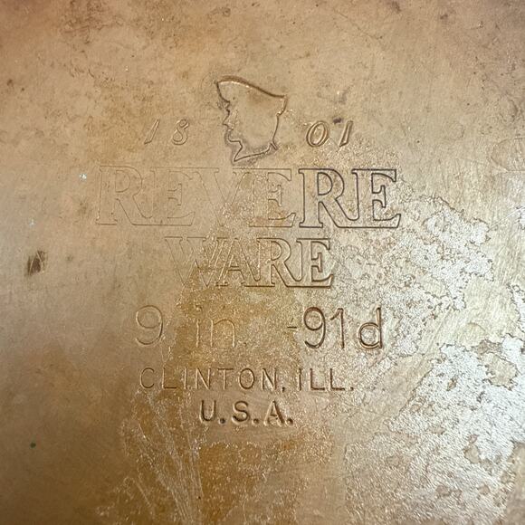 Revere‎ Ware 9" Inch Skillet Frying Fry Pan Stainless steel Clinton ILL - Picture 3 of 5